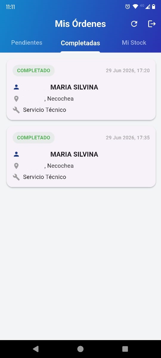 App Móvil ERPadmin Órdenes