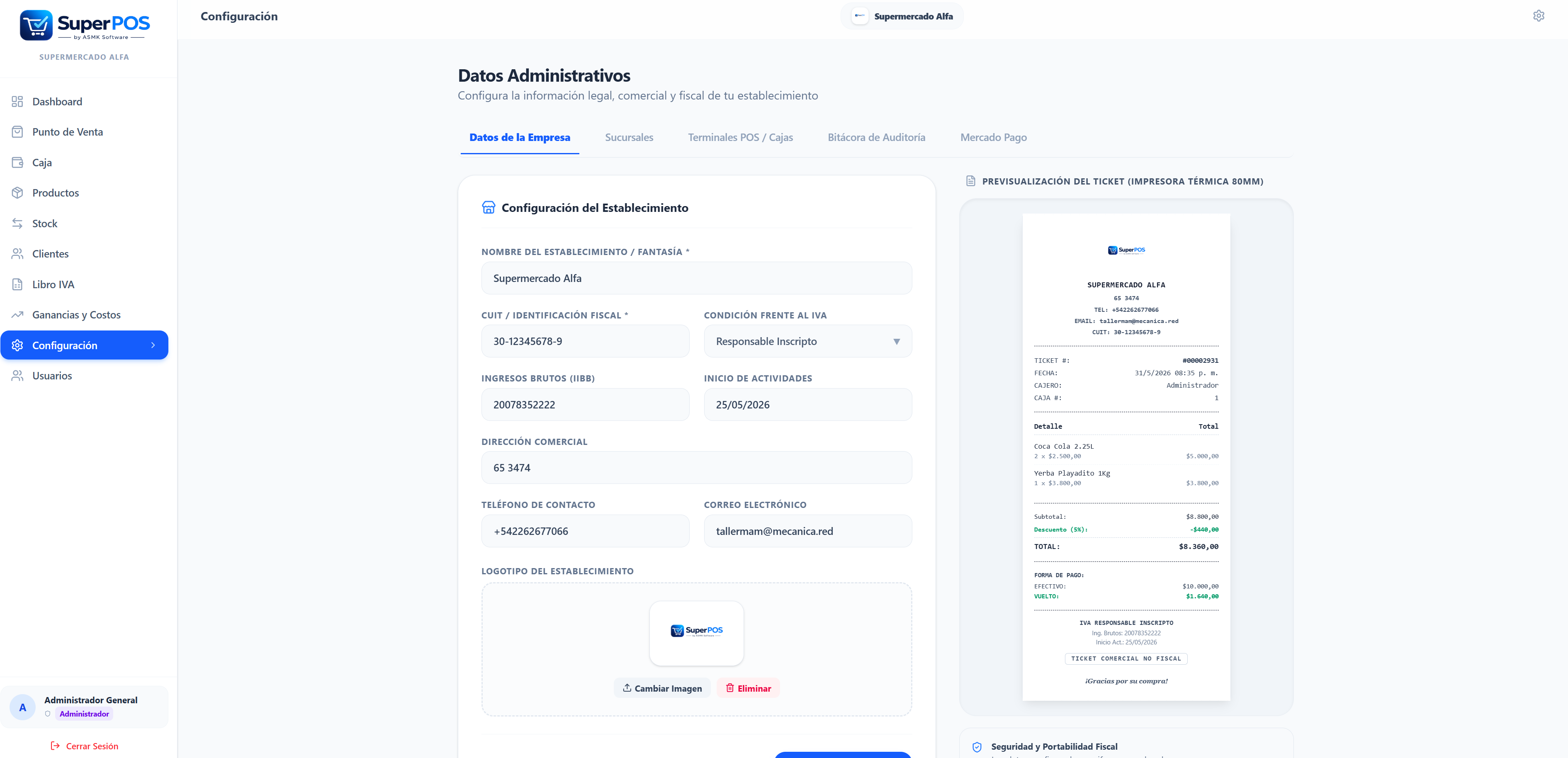 Configuración de parámetros